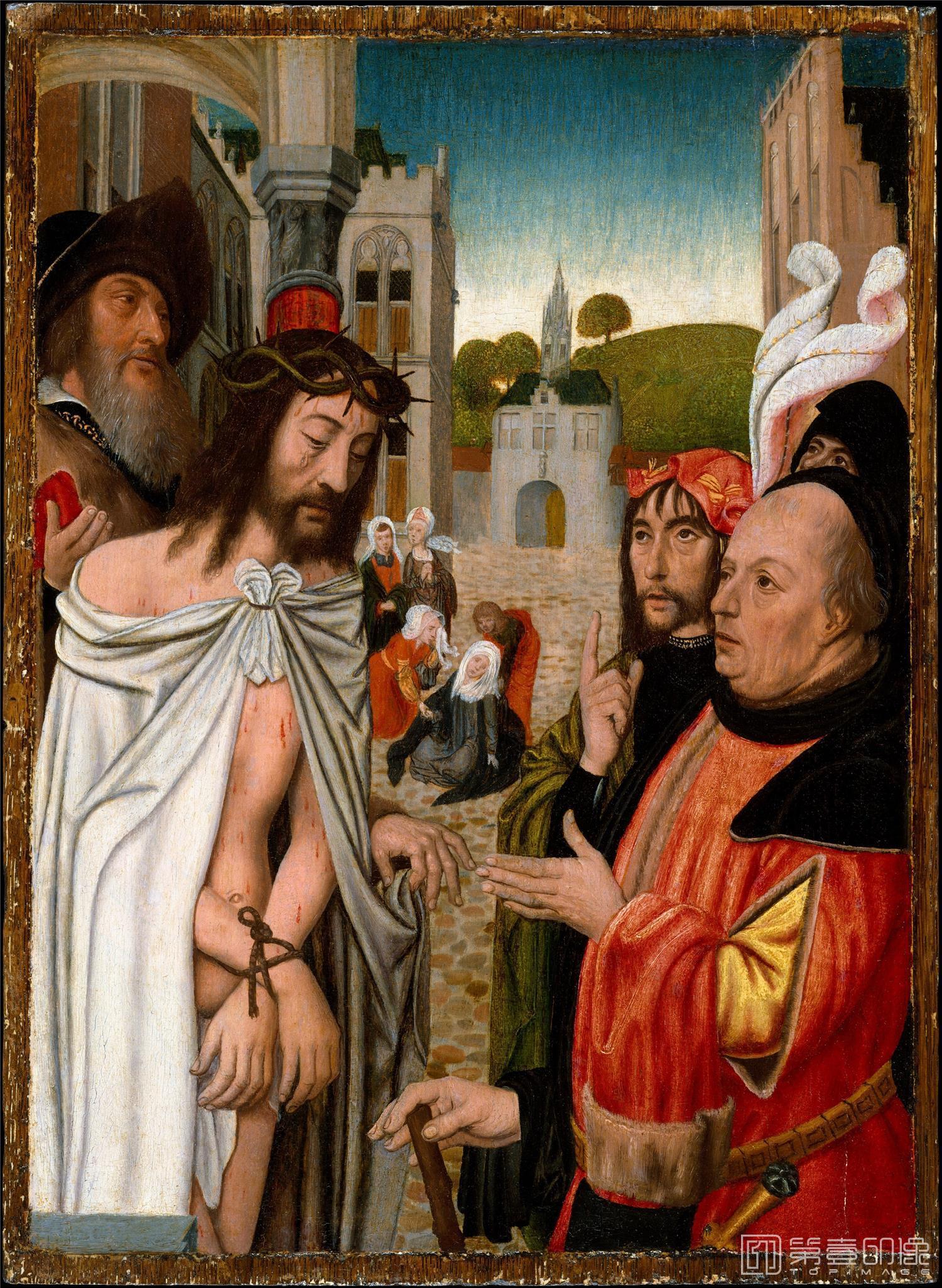油画-美国纽约大都会美术馆油画藏画-Jan MostaertChrist Shown to the People-1191